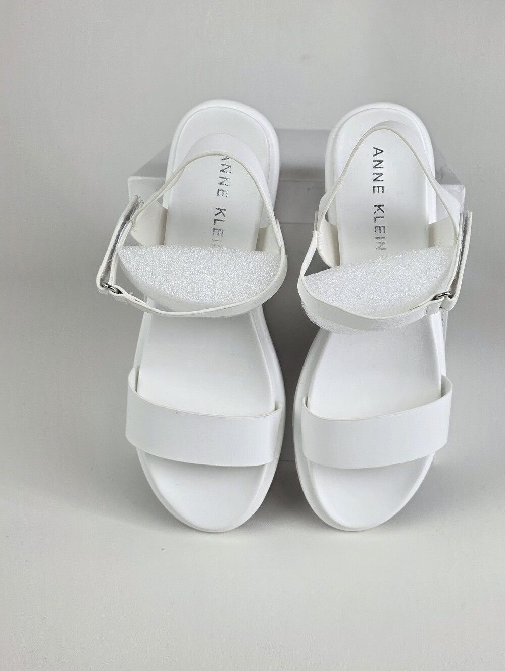 Anne Klein White Sandals with Ankle Buckle!